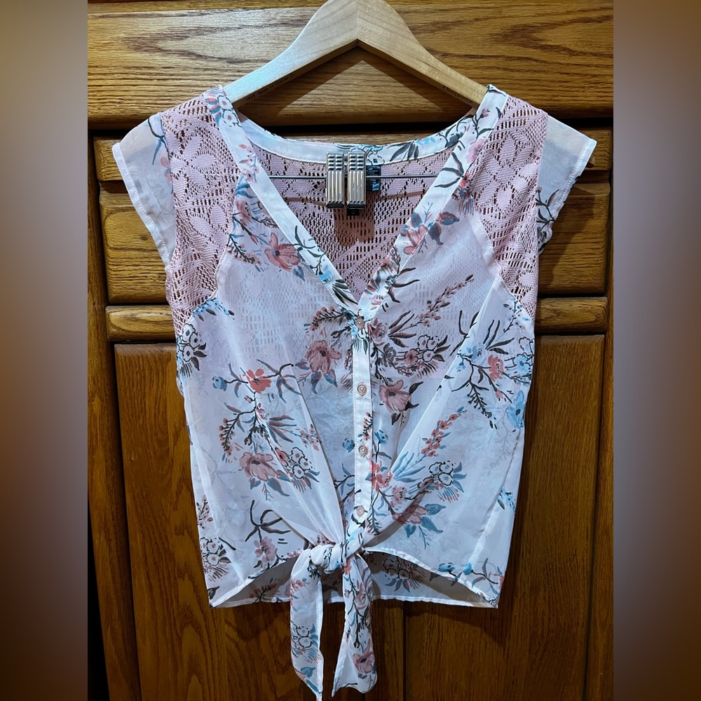 Front tie blouse.